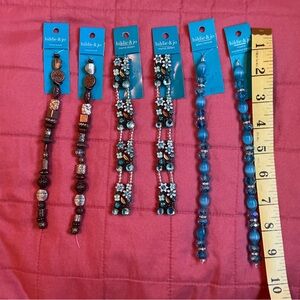 Beaded Jewelry Set with Blue and Brown Tones